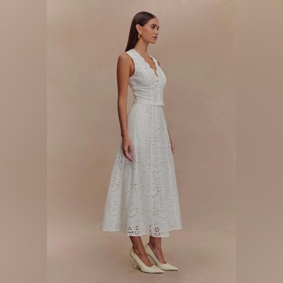 Meshki Arla Broderie Midi Skirt - White - Picture 3 of 8